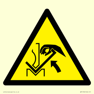 W031 Warning: Hand crushing between press brake and material